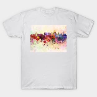 Dallas skyline in watercolor background T-Shirt